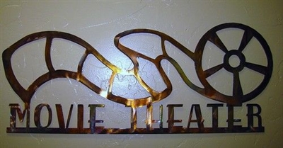 Movie Theater Reel Sign 24 Metal Wall Art Decor - Copper